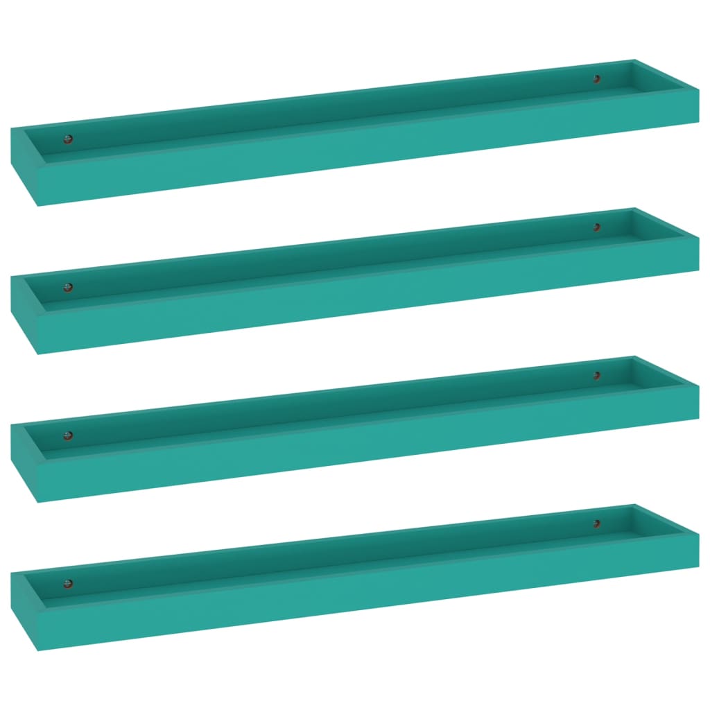Set rafturi de perete Loggia, 4 buc, albastru, 80x15x4 cm, MDF 330240