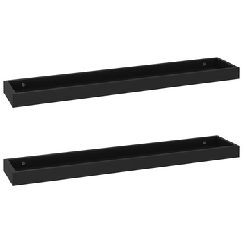 Set rafturi de perete Loggia, 2 buc, negru, 80x15x4 cm, MDF 330229 Set rafturi de perete Loggia, 2 buc, negru, 80x15x4 cm, MDF 330229
