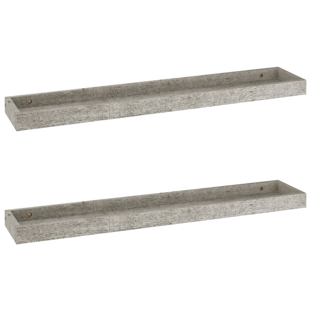 Set rafturi de perete Loggia, 2 buc, gri beton, 80x15x4 cm, MDF 330237