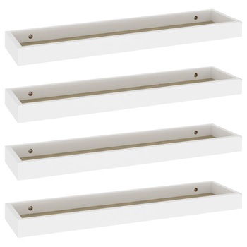Set rafturi de perete Loggia, 4 buc, alb si stejar, 60x15x4 cm MDF 330222 Set rafturi de perete Loggia, 4 buc, alb si stejar, 60x15x4 cm MDF 330222
