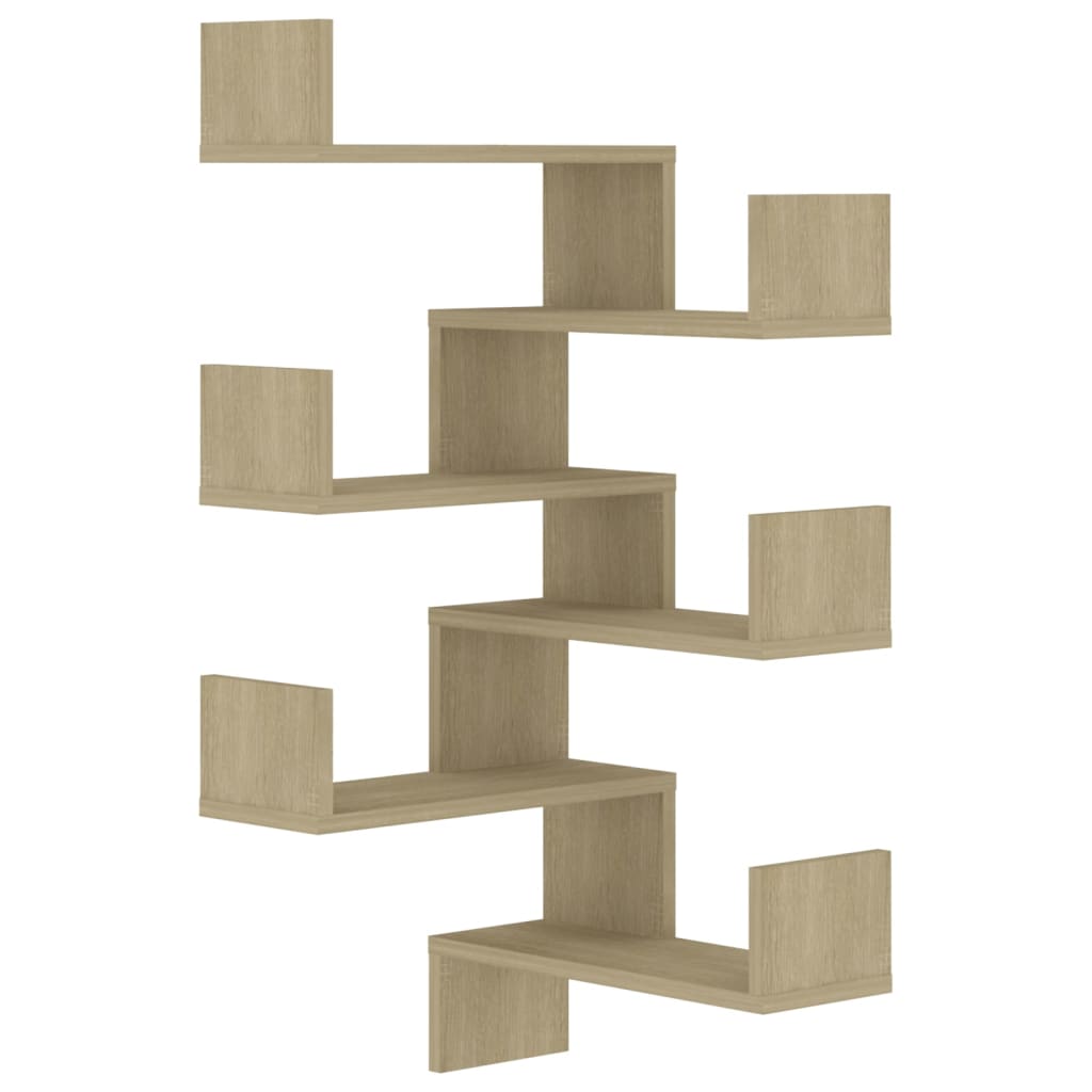 Set rafturi de perete pe colt 2 buc stejar sonoma 40x40x50 cm PAL 807230