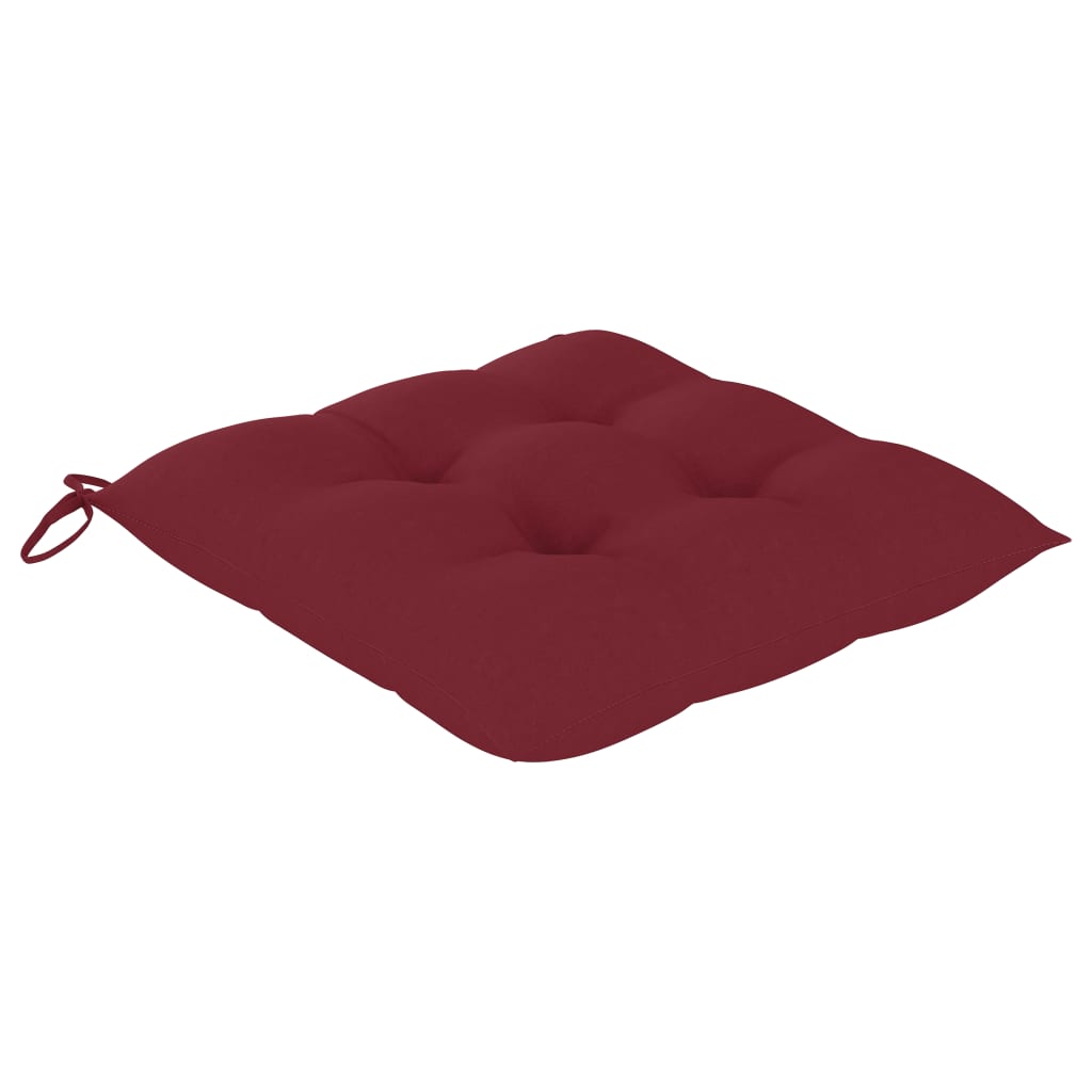 Set perne de scaun, 2 buc, rosu vin, 50 x 50 x 7 cm, textil 314923