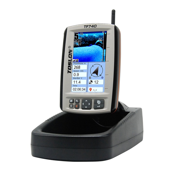 Sonar Color cu Autopilot si GPS, Toslon TF 740 pentru barcute de plantat, universal