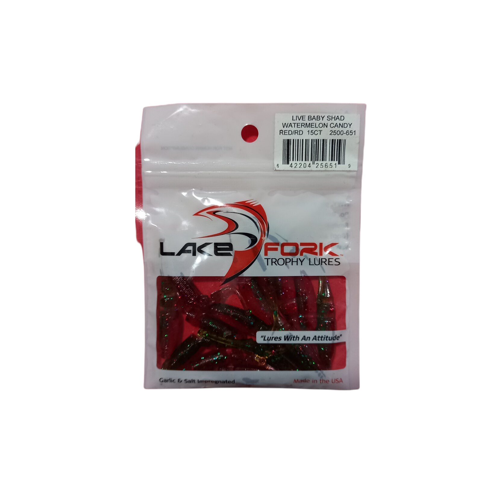 Shad Lake Fork Live Baby 2.25 inch Watermelon Candy 15/plic