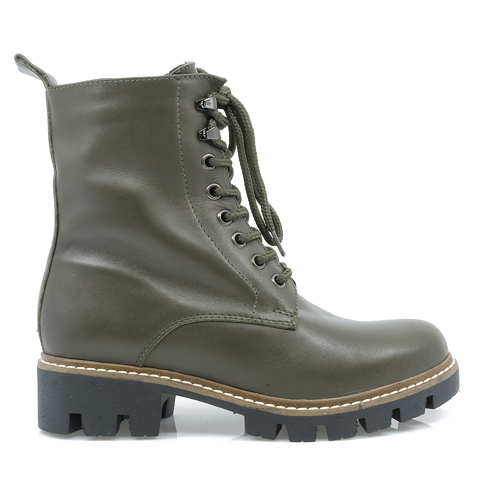 Ghete dama, Caspian, Cas-Astra, casual, piele naturala, kaki, Kaki