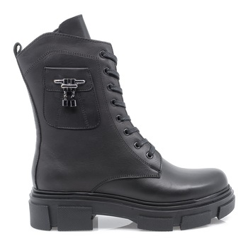 Ghete dama, Caspian, Cas-379, casual, piele naturala, Negru Ghete dama, Caspian, Cas-379, casual, piele naturala, Negru