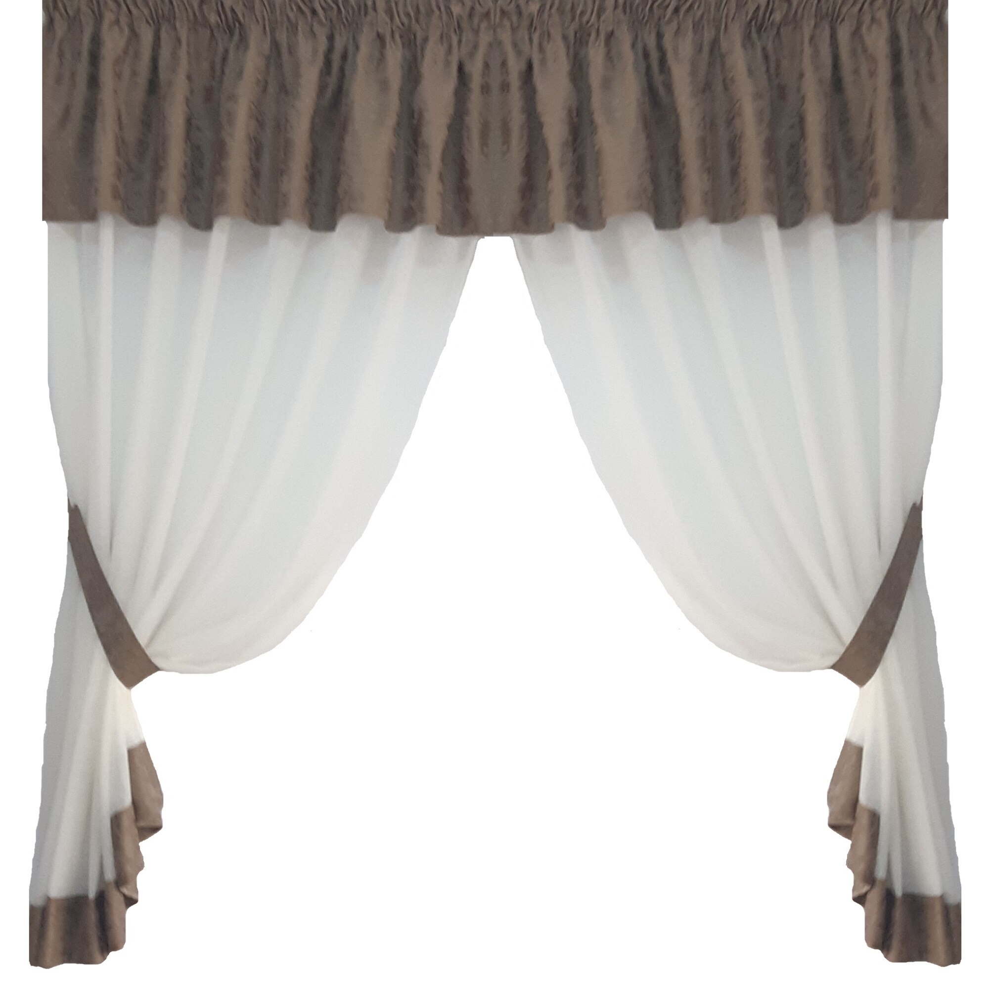 Perdea Decorint confectionata PB.605, Ivoire, grej, 300 x 150