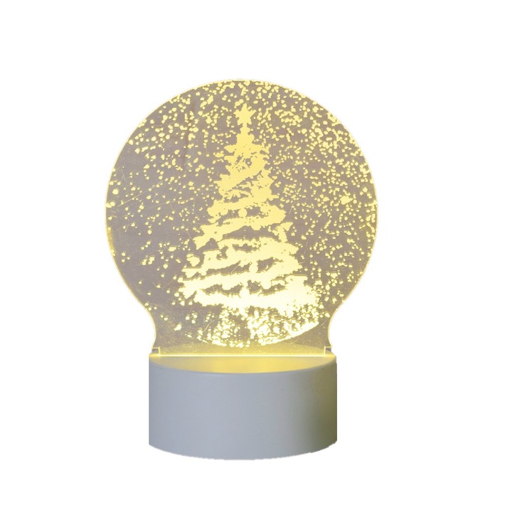 3D LED нощна лампа, дървена, 7 цвята, околна светлина, USB захранване със зарядно устройство и/или 3 AA батерии