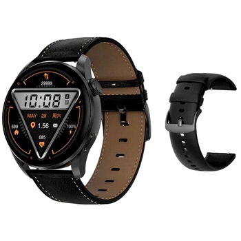 Ceas SmartWatch Classy Premium idealStore, 1.36”, Coroana Rotativa, Incarcare Wireless, Apel Bluetooth, Protectie prin Parola, Cod QR, Senzor Ritm Cardiac 24/7, Multi Sport, Impermeabil, Negru Ceas SmartWatch Classy Premium idealStore, 1.36”, Coroana Rotativa, Incarcare Wireless, Apel Bluetooth, Protectie prin Parola, Cod QR, Senzor Ritm Cardiac 24/7, Multi Sport, Impermeabil, Negru