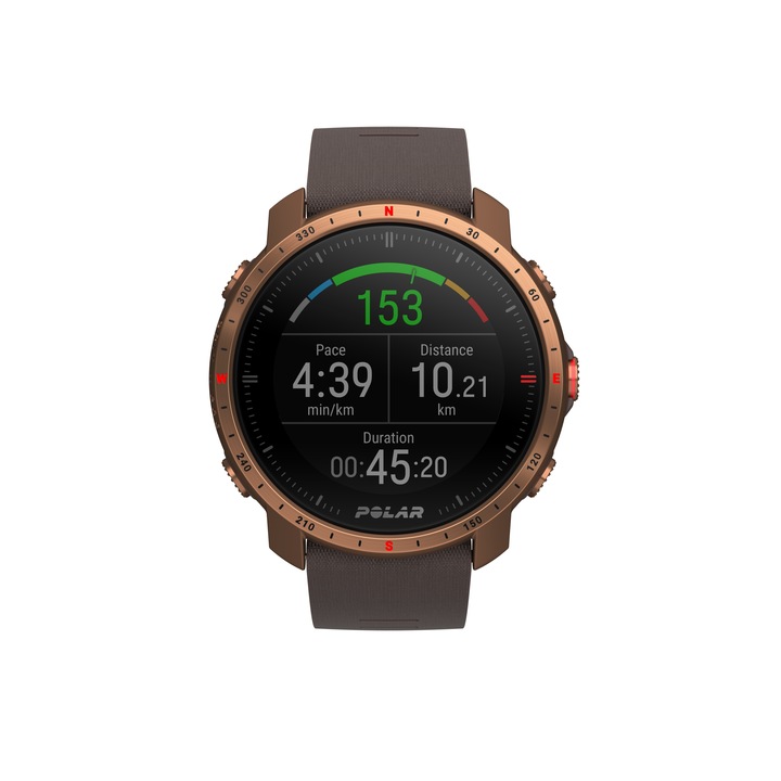 Ceas Smartwatch Polar Grit X Pro Brn/Cop HR marime M/L