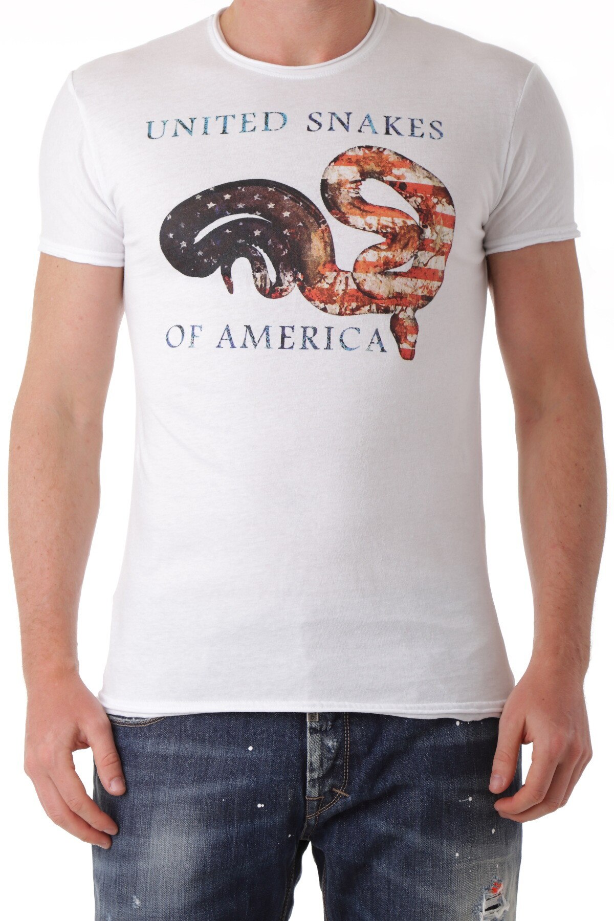 Tricou Barbati, 525, 9708347, Logo, Alb, Alb, L