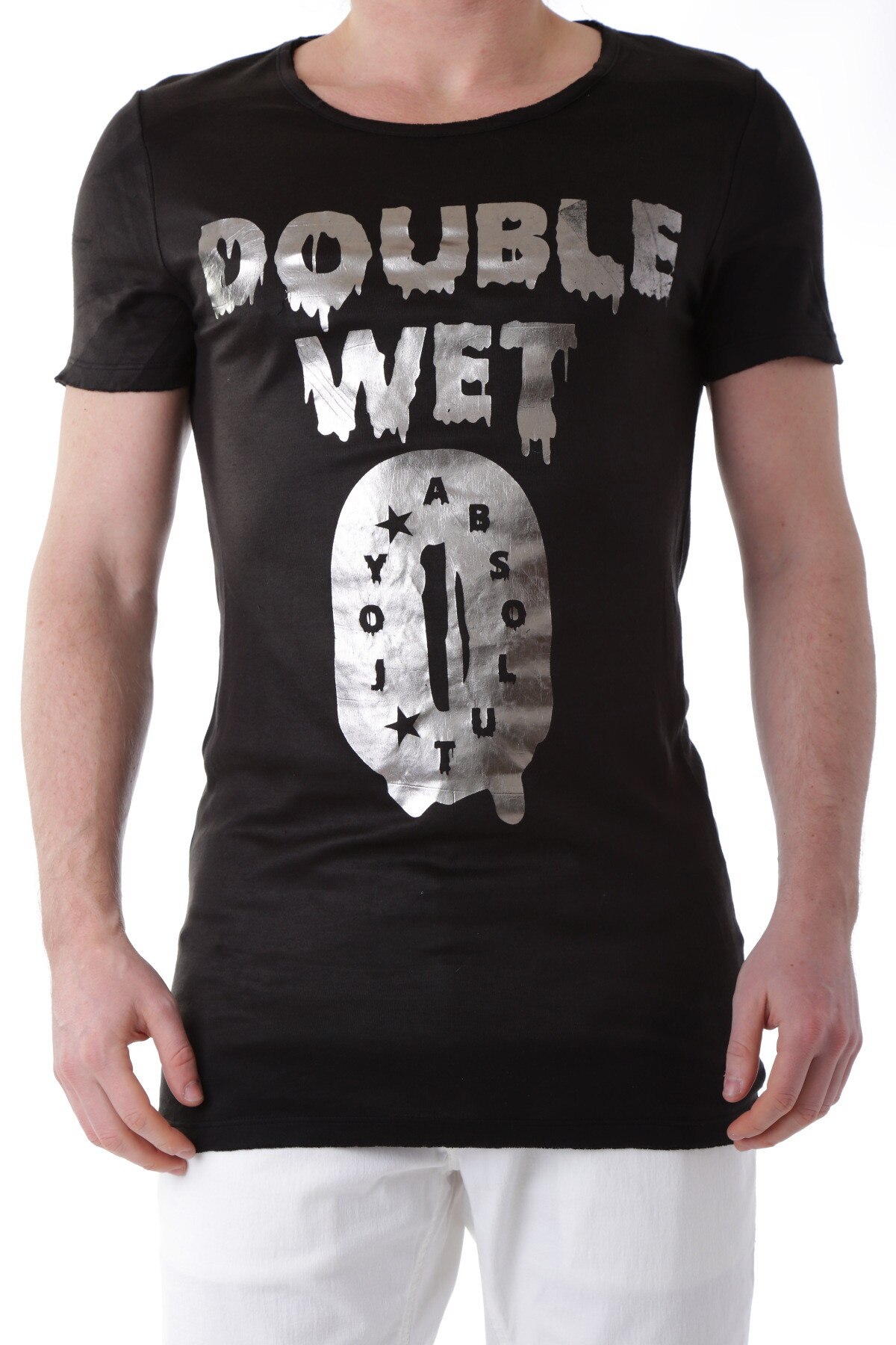 Tricou Barbati, Absolut Joy, 9708348, Logo, Negru, Negru, S
