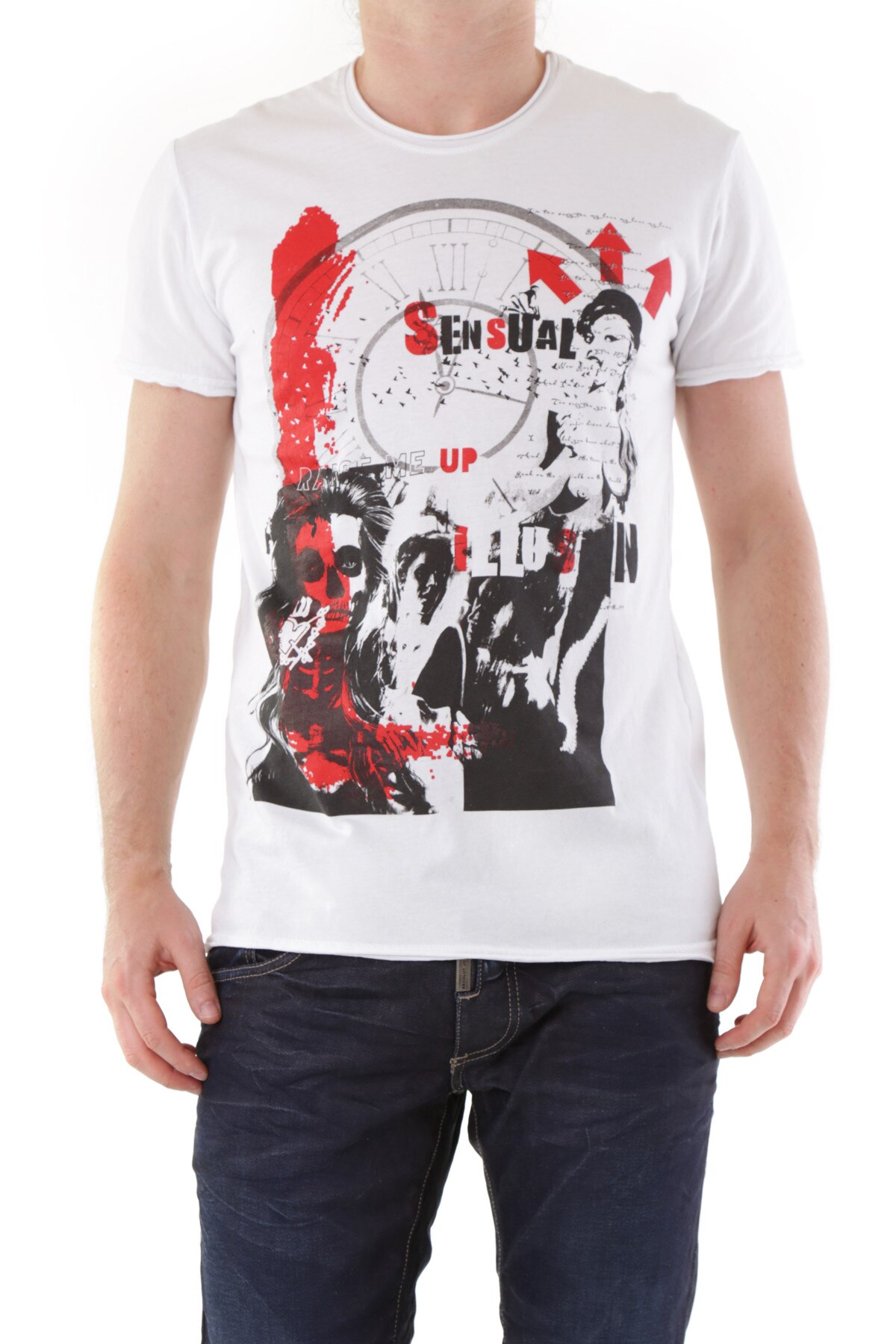 Tricou Barbati, 525, 9708335, Logo, Alb, Alb, S