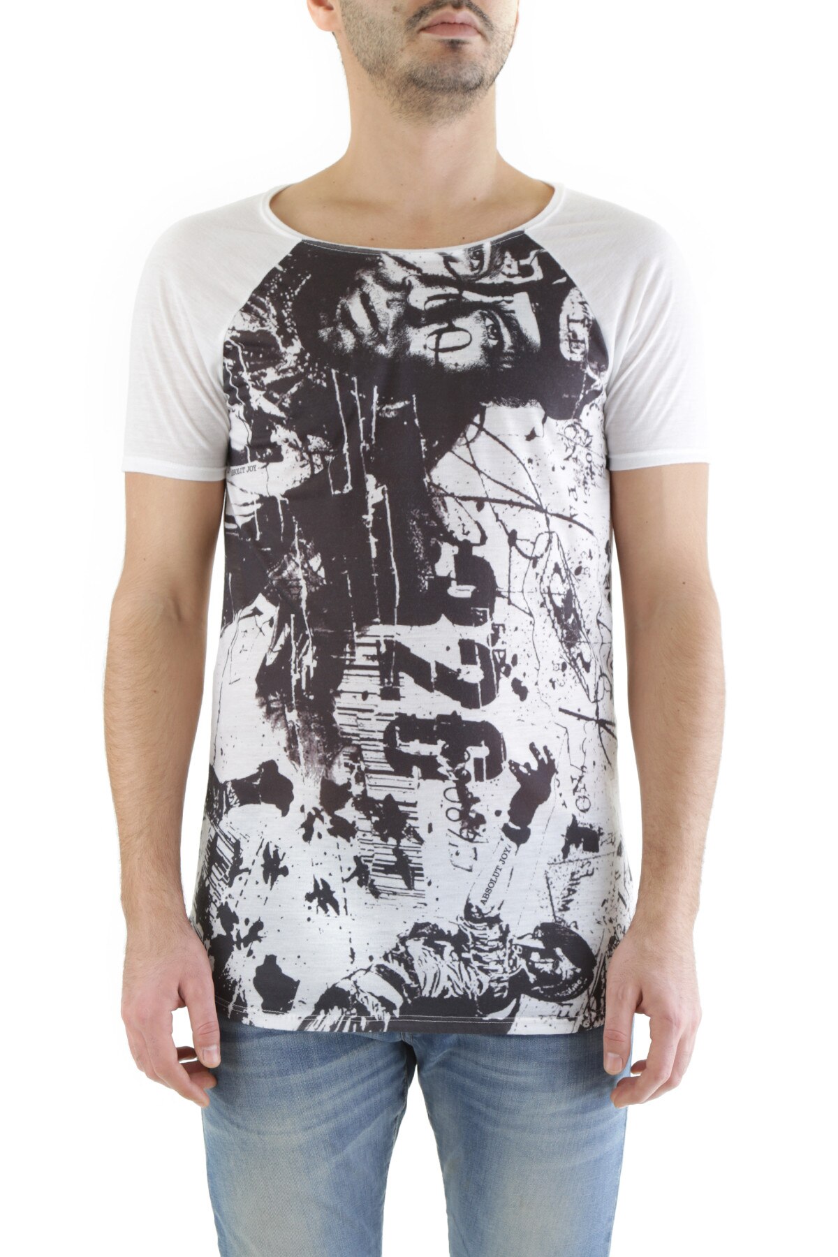 Tricou Barbati, Absolut Joy, 9708321, Logo, Alb, Alb