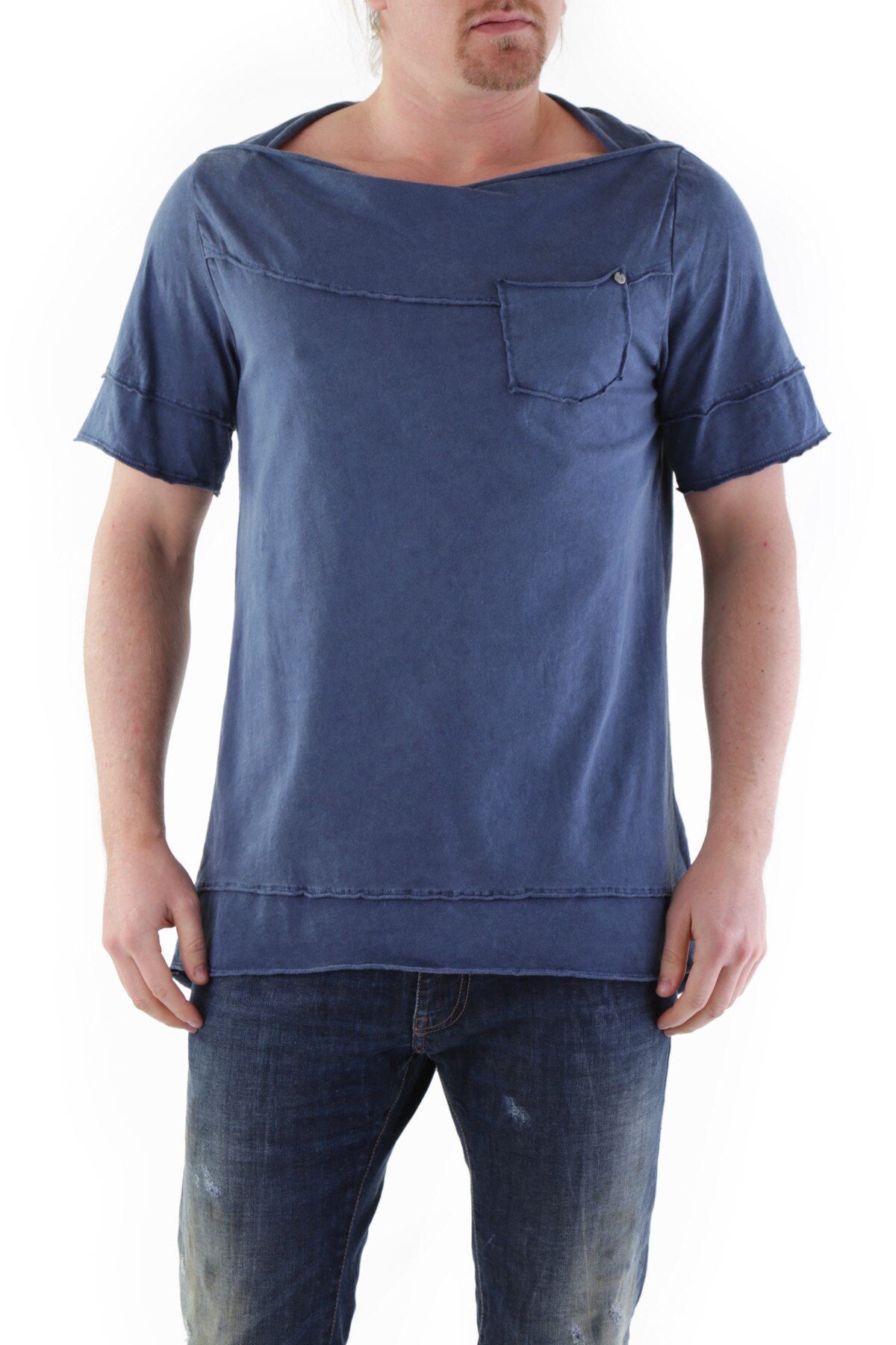 Tricou Barbati, Absolut Joy, 9708311, Logo, Albastru, Albastru
