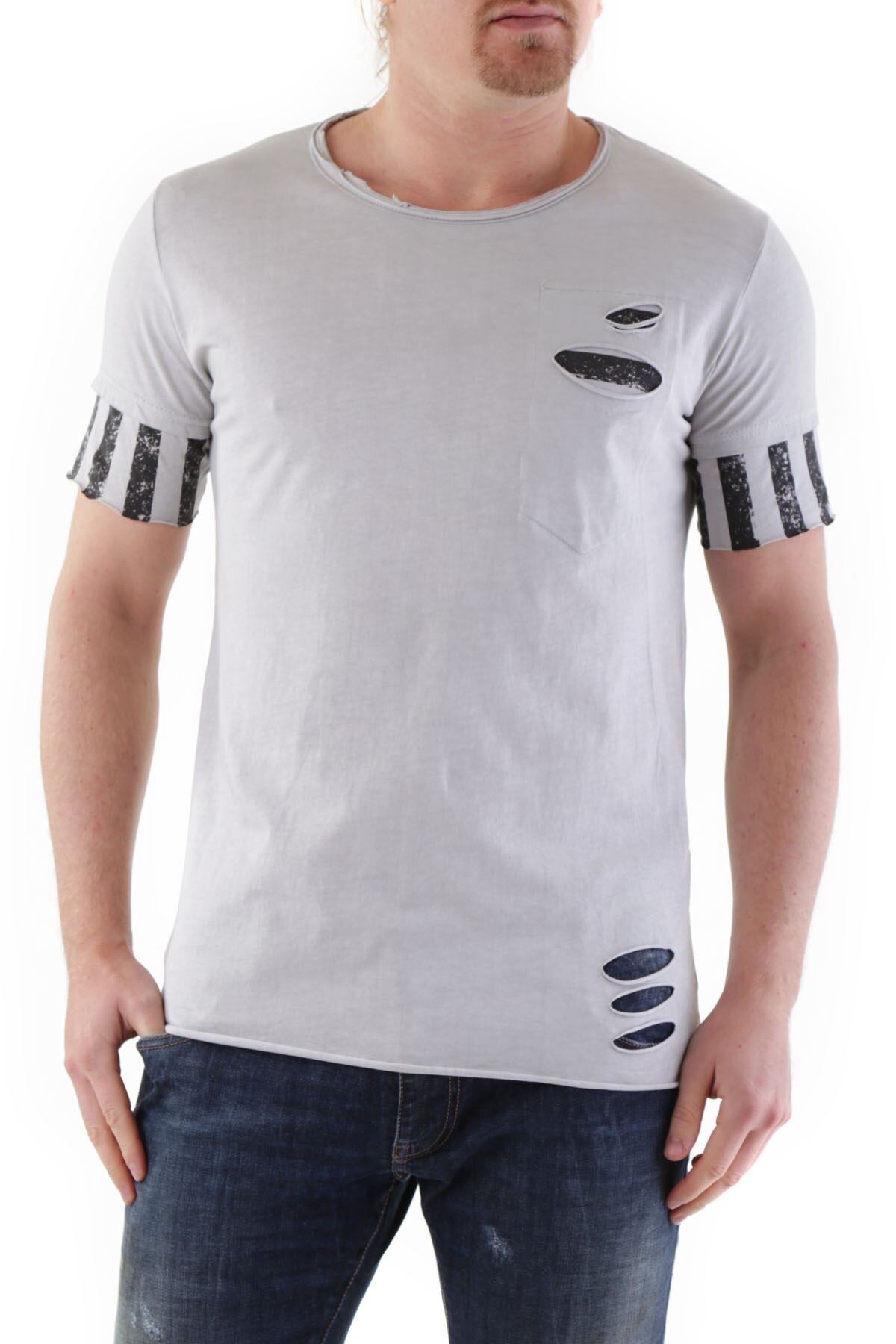 Tricou Barbati, Absolut Joy, 9708284, Logo, Gri, S INTL