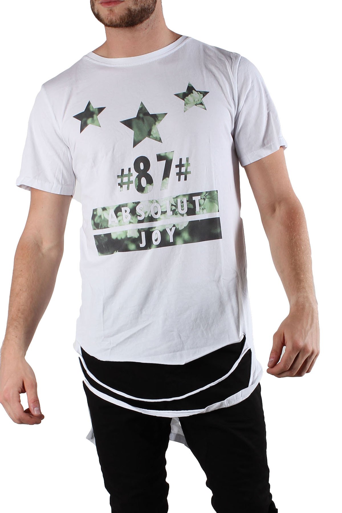 Tricou Barbati, Absolut Joy, 9708254, Logo, Alb, L INTL