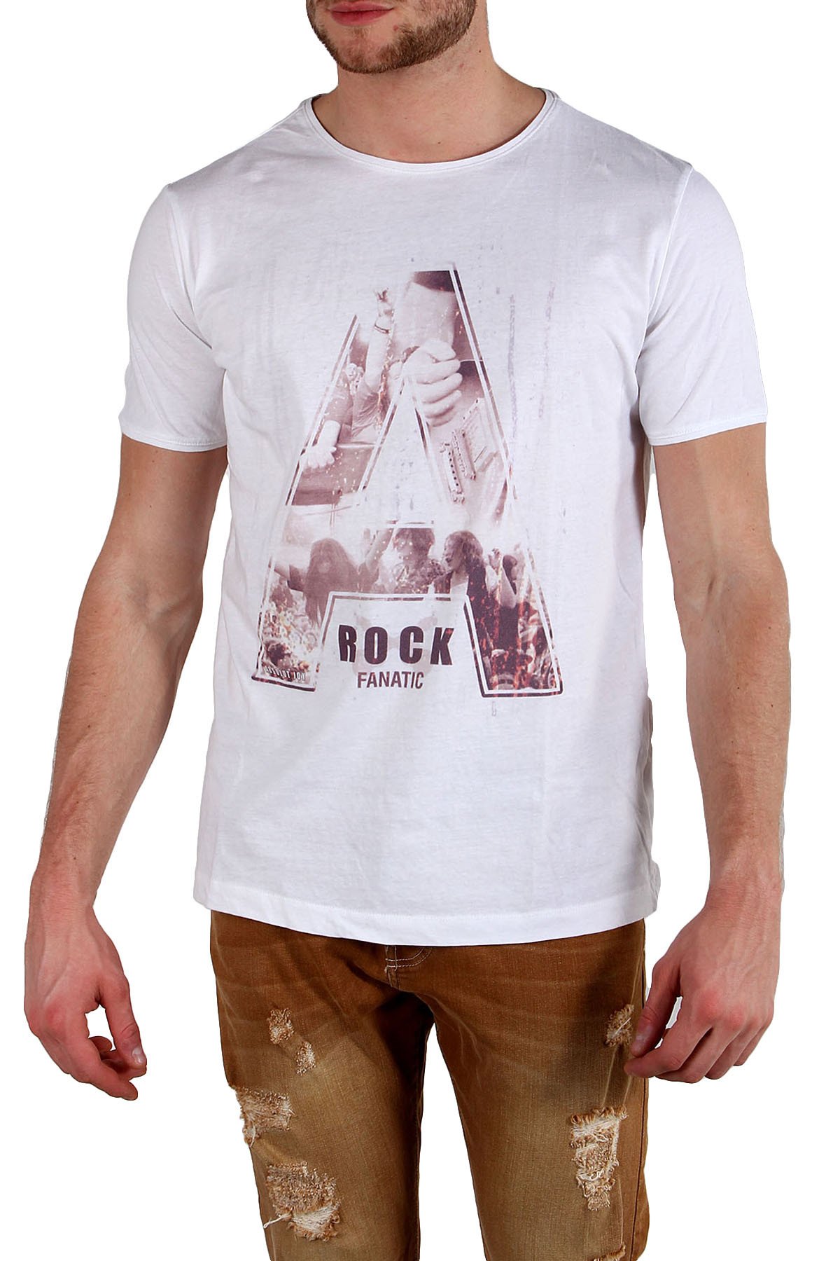 Tricou Barbati, Absolut Joy, 9708258, Logo, Alb, L INTL