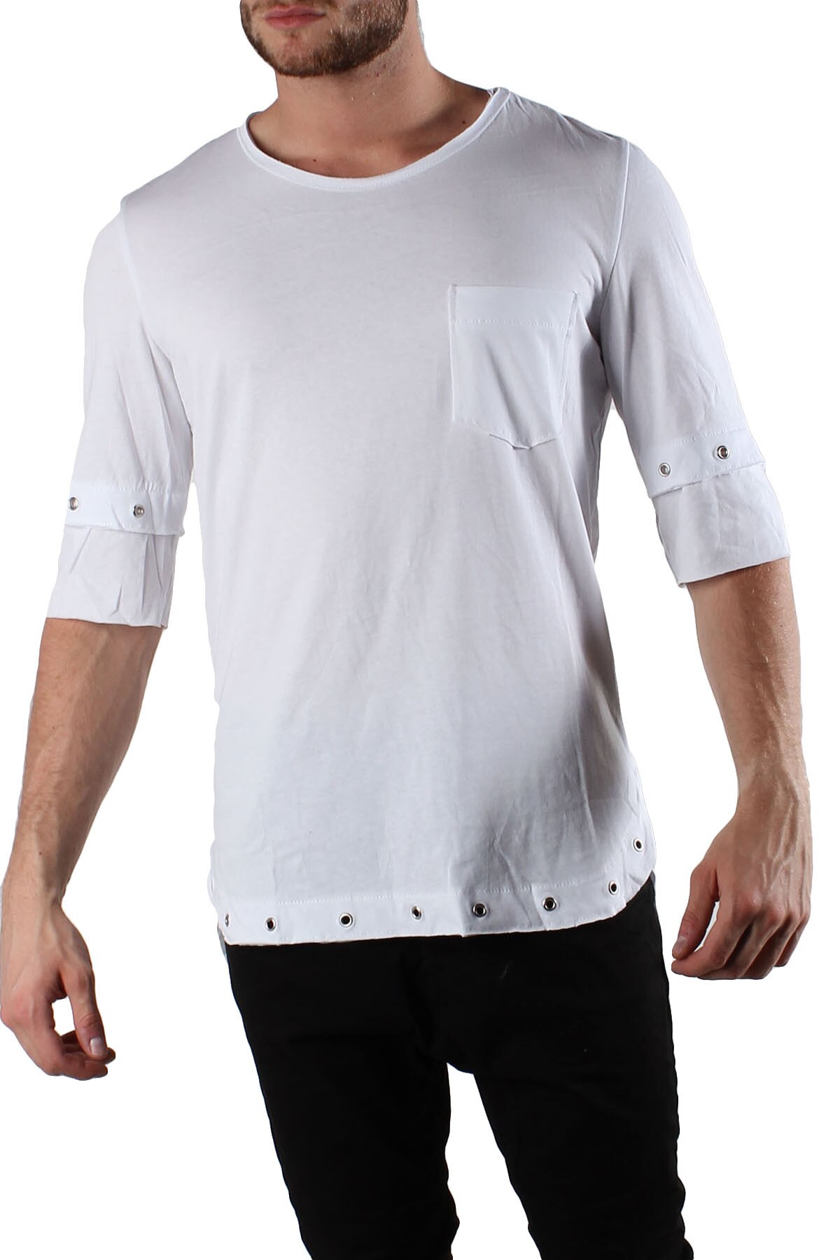 Tricou Barbati, Absolut Joy, 9708240, Logo, Alb, Alb, S