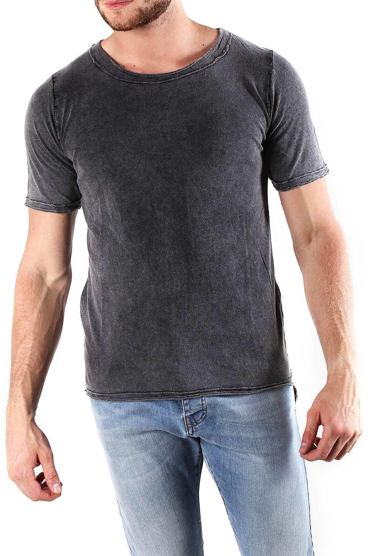 Tricou Barbati, Absolut Joy, 9708248, Logo, Gri, Gri