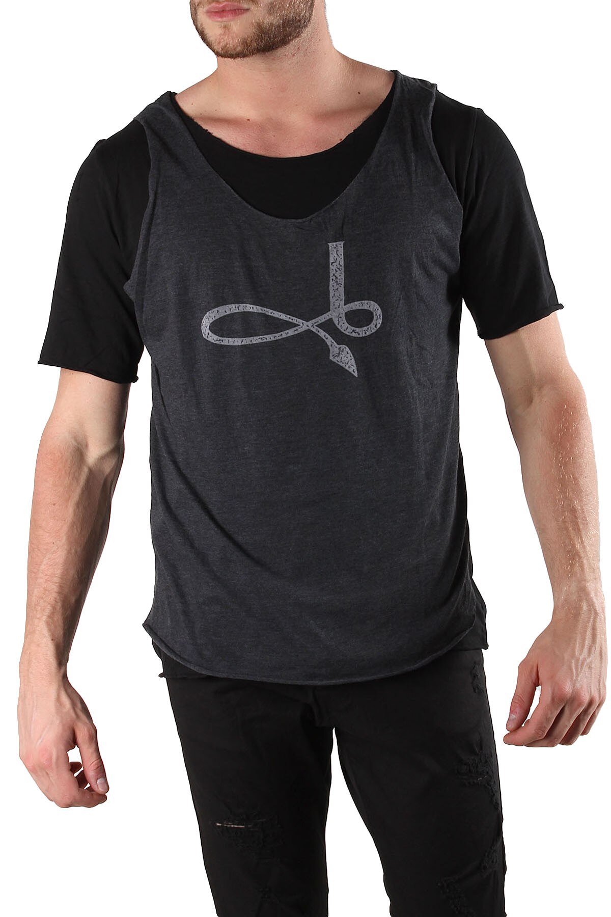 Tricou Barbati, Absolut Joy, 9708217, Logo, Negru, S INTL