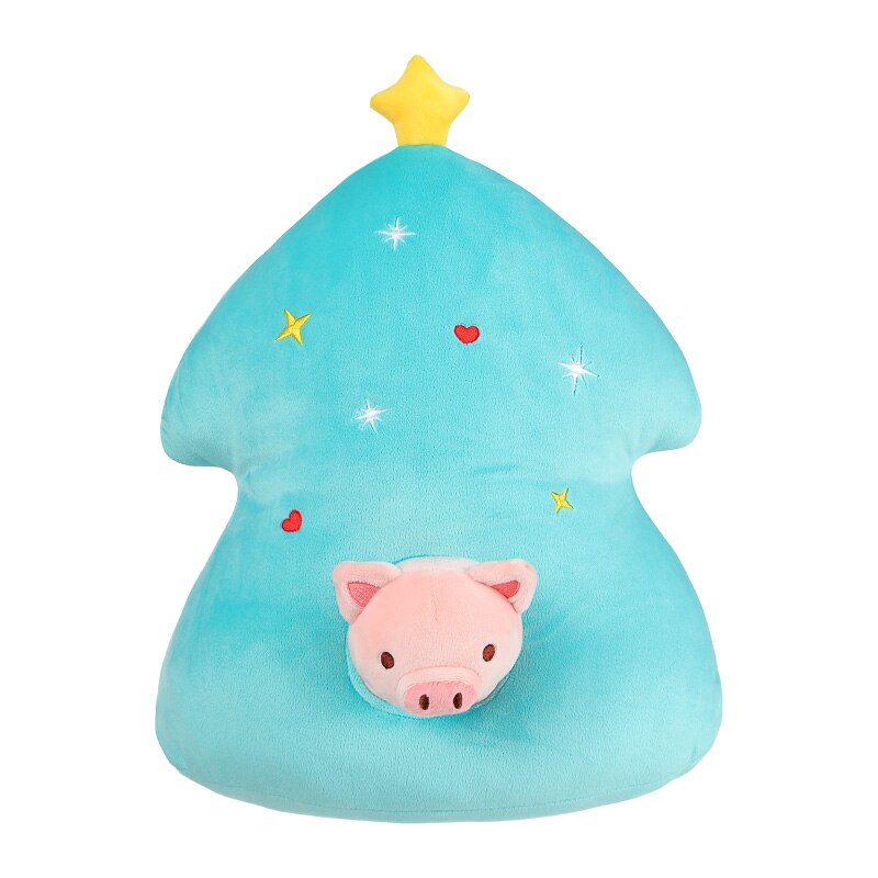 Jucarie de plus brad de Craciun si porcusor, 44 cm