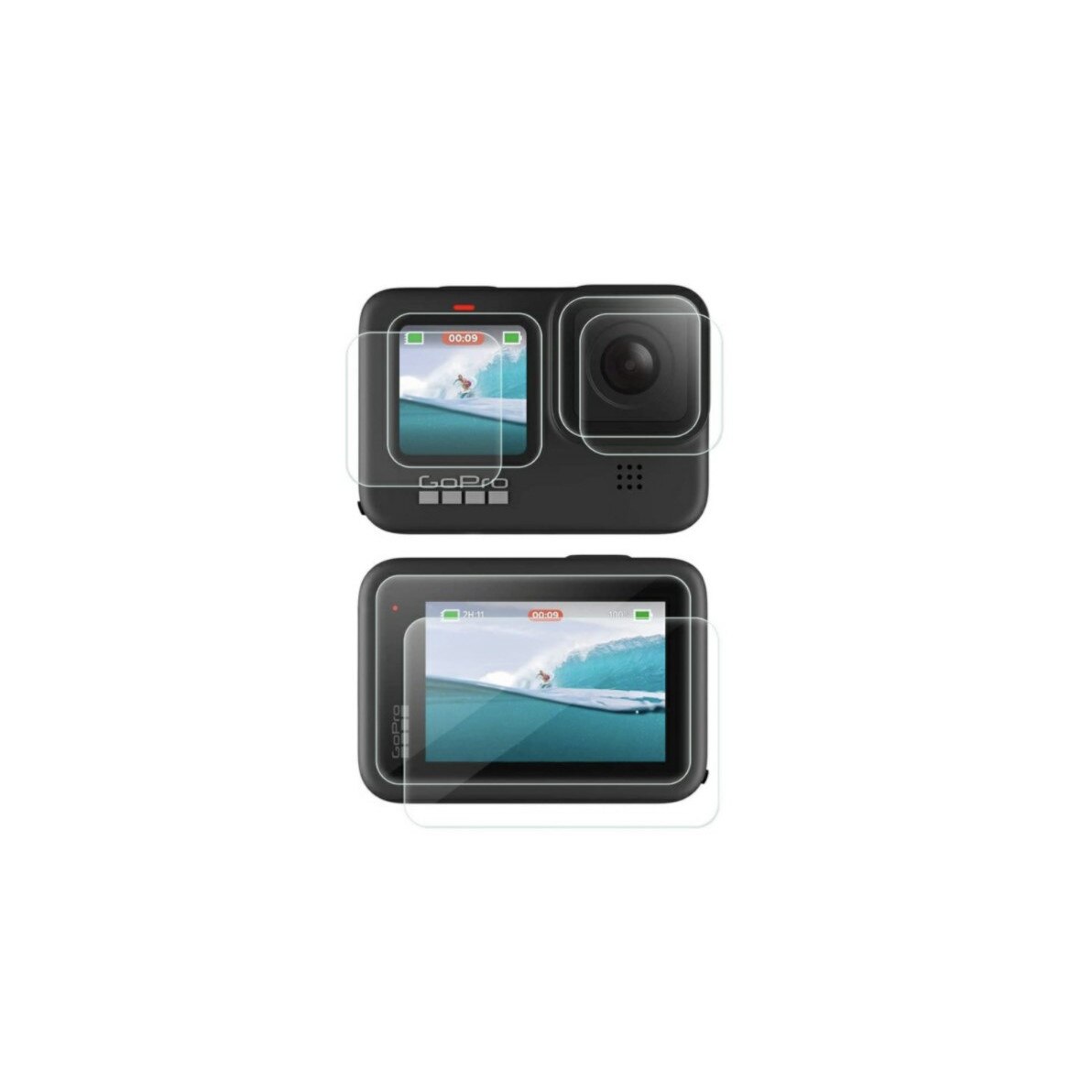 Folie obiectiv si display pentru GoPro Hero 9, Transparent