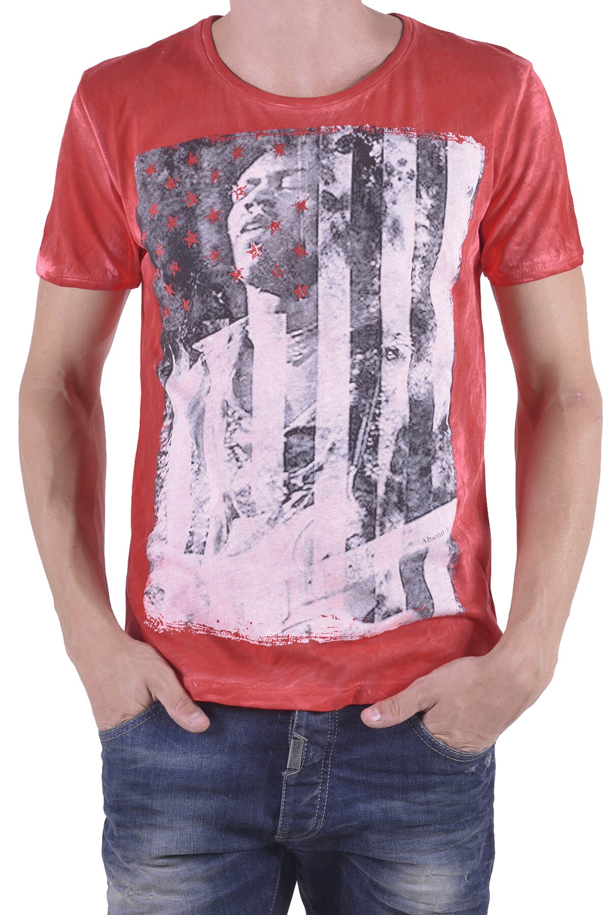 Tricou Barbati, Absolut Joy, 9707360, Logo, Rosu, Rosu, S