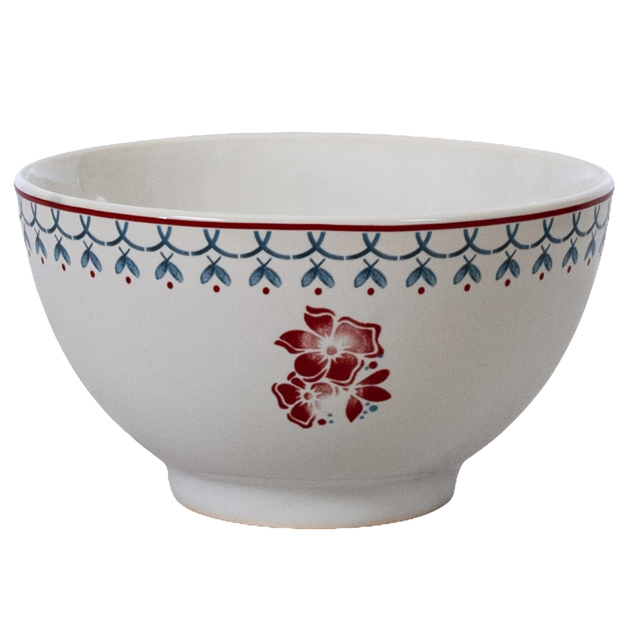 Bol, Cesiro, 600 ml, Alb Arctic cu decor floare