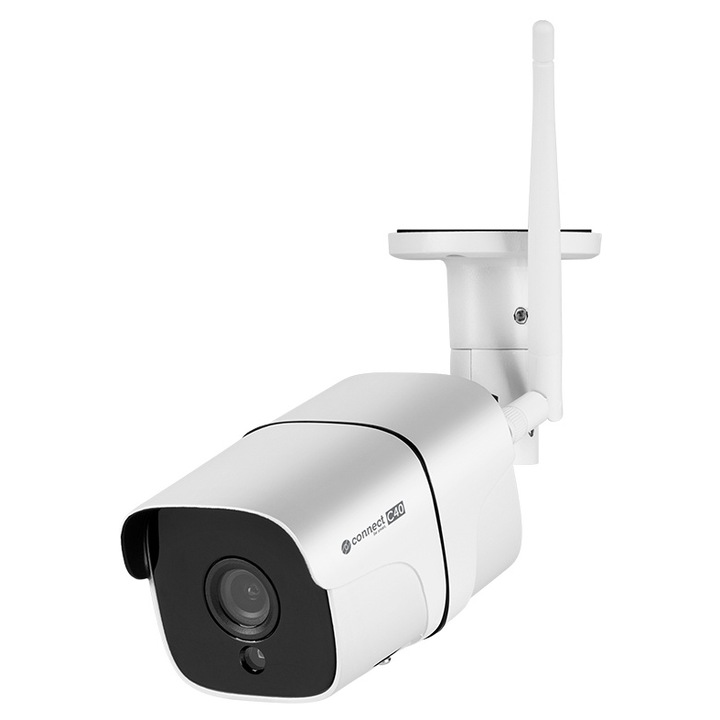 Camera de supraveghere WIFI BabyToy® iC-T4 4MP Exterior/Interior, Ultra HD, 5X Zoom, Conectare/Rotire Telefon, Night Vision Color, Leduri lumina, Alarma, Comunicare Bidirectionala, Stocare Card/Cloud, Senzor miscare, Alb