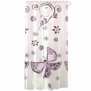 Perdea de dus Pufo Butterfly, 180 x 180 cm, mov Perdea de dus Pufo Butterfly, 180 x 180 cm, mov
