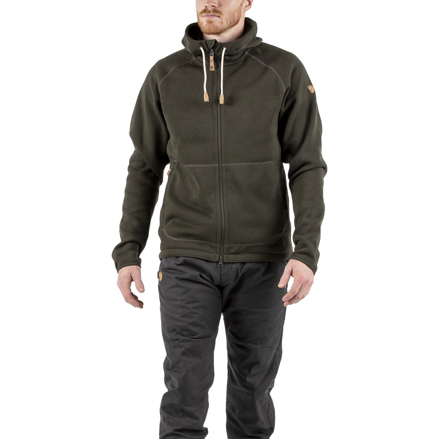 Bluza sport, Fjallraven Övik Fleece Hoodie M, Verde