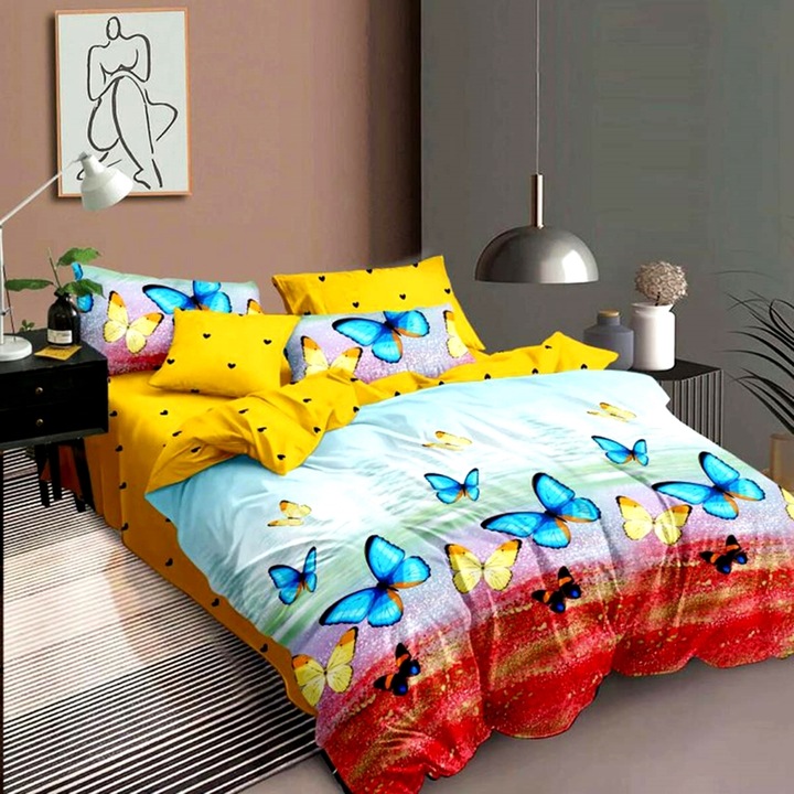 Lenjerie de pat Finet, 6 piese, pat dublu, Pucioasa, RA327