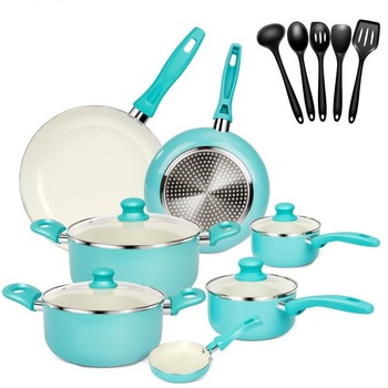 Set Oale si ustenaile Hotchef, 13 piese, albastru Set Oale si ustenaile Hotchef, 13 piese, albastru