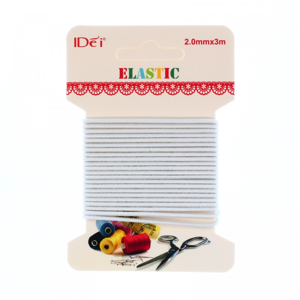 Elastic de croitorie, 2 mm x 3 m, IDei, Alb