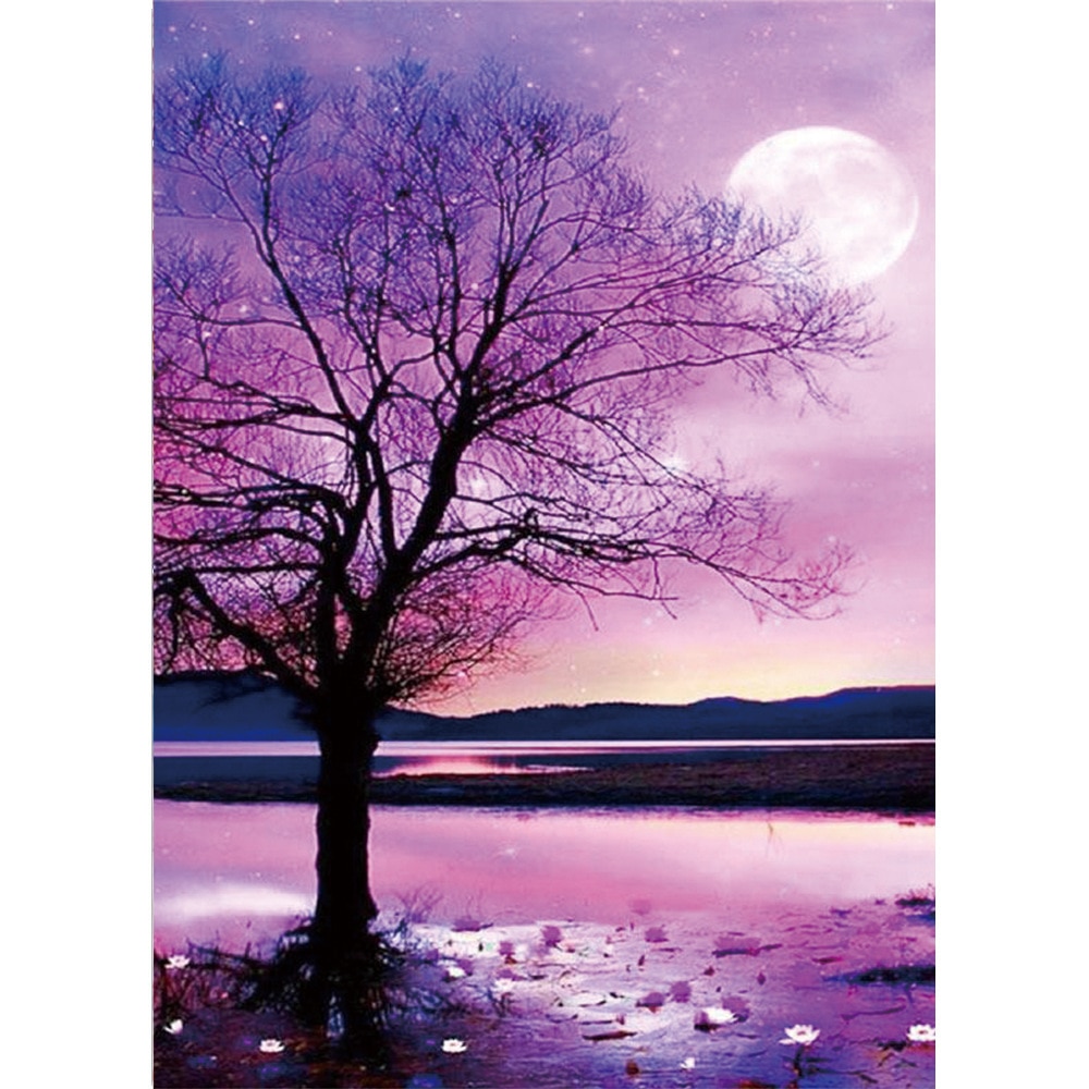 Set de broderie cu diamante 5d, pictura 30x25cm, model colored Tree ZY27