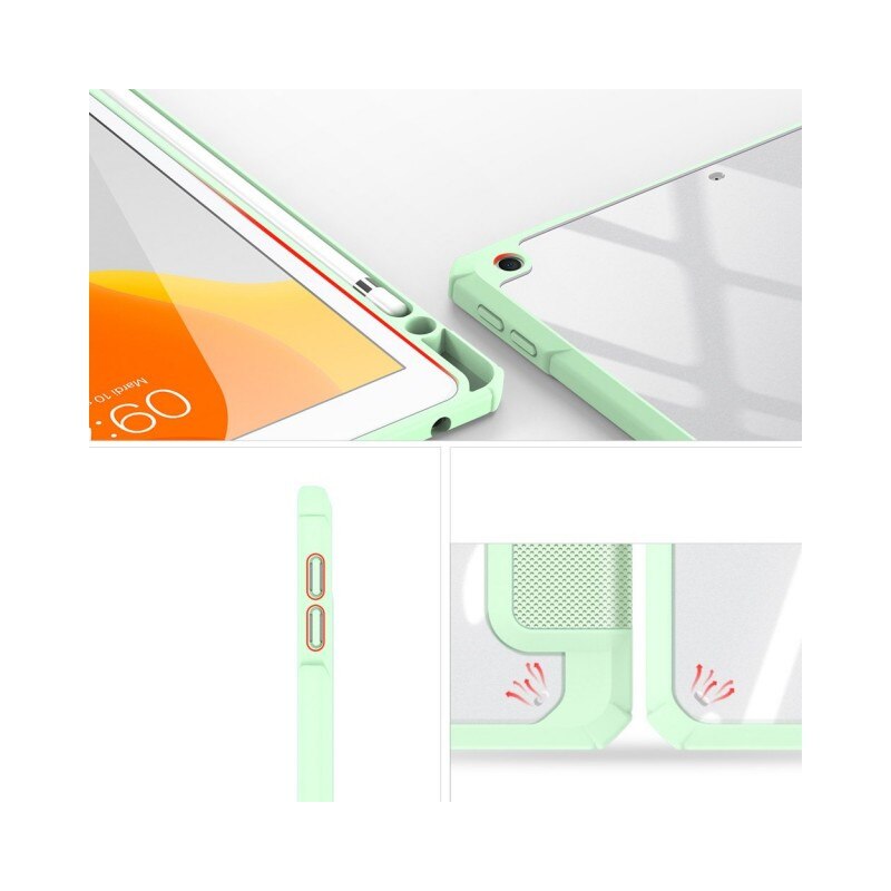 Husa Smartcase Tableta Duxducis Toby Armor Compatibila Cu Ipad 7 / 8 / 9 10.2" Cu Suport Pentru Pencil, Verde