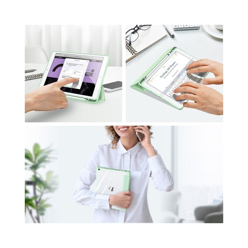 Husa Smartcase Tableta Duxducis Toby Armor Compatibila Cu Ipad 7 / 8 / 9 10.2" Cu Suport Pentru Pencil, Verde
