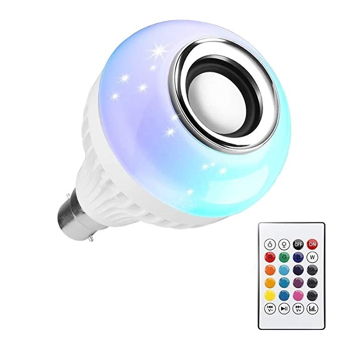 Bec inteligent cu difuzor, tip boxa, 7W, wireless, LED RGBW