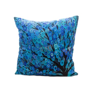 Perna decorativa, 43x43cm, poliester, gramaj 200 g, burduf, poliester, tip multicolor, culoare albastru, model pom Perna decorativa, 43x43cm, poliester, gramaj 200 g, burduf, poliester, tip multicolor, culoare albastru, model pom