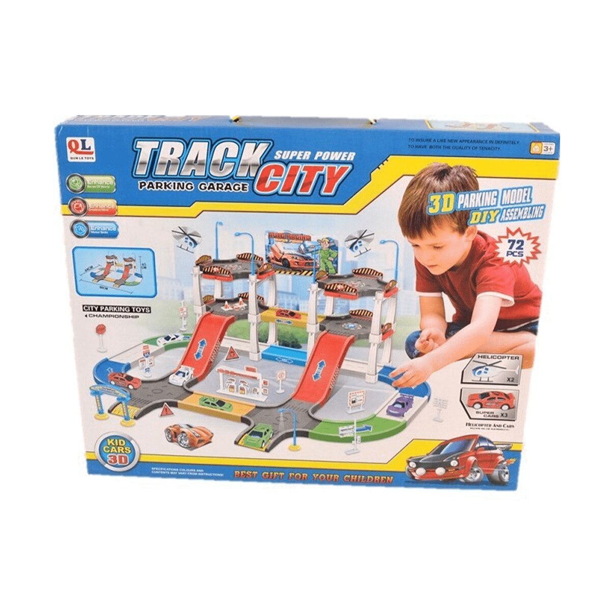 Parcare Garaj cu 2 elicoptere si 3 masinute, 72 piese