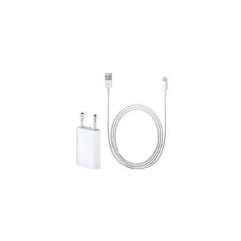 Incarcator pentru iPhone X, Xs, XR, XsMax, 5 /6 / 7 / 8 si cablu de 1 metru Lightning , Alb Incarcator pentru iPhone X, Xs, XR, XsMax, 5 /6 / 7 / 8 si cablu de 1 metru Lightning , Alb