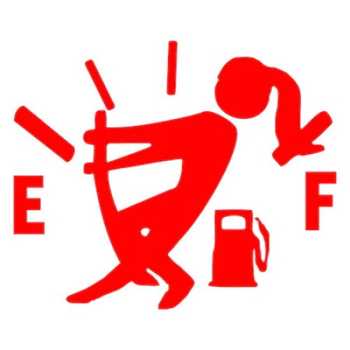 Sticker clapeta rezervor auto de culoare rosie, 