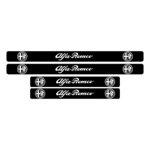 Set stickere praguri Alfa Romeo, Negru/Alb