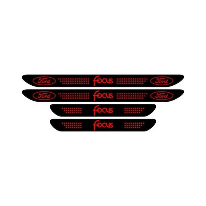 Set stickere praguri de culoare negru rosu, Ford Focus