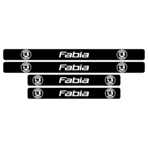 Set stickere praguri, Negre, Skoda Fabia