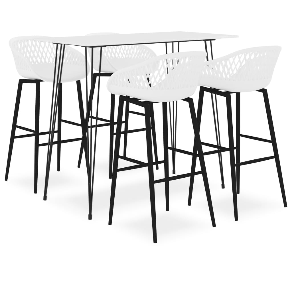 Set mobilier de bar, 5 piese, alb 3057404