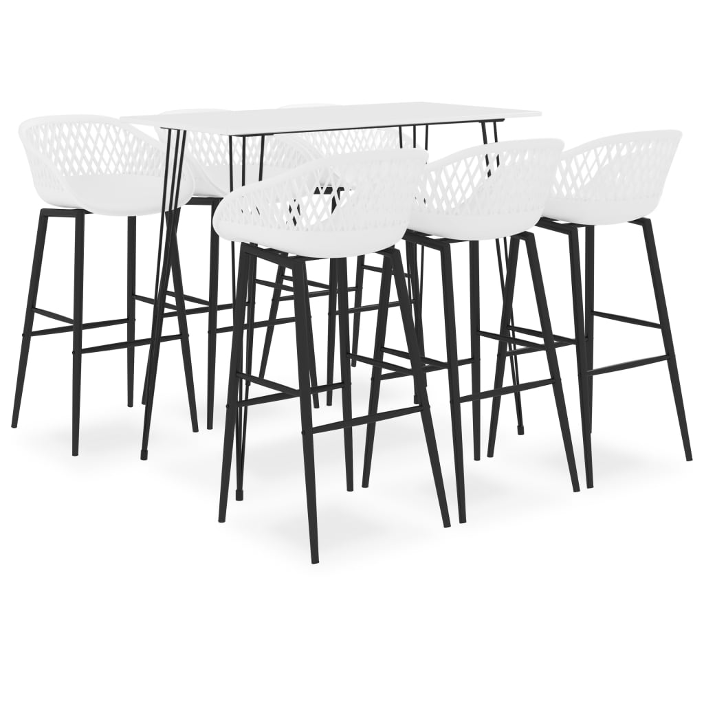 Set mobilier de bar, 7 piese, alb 3057418