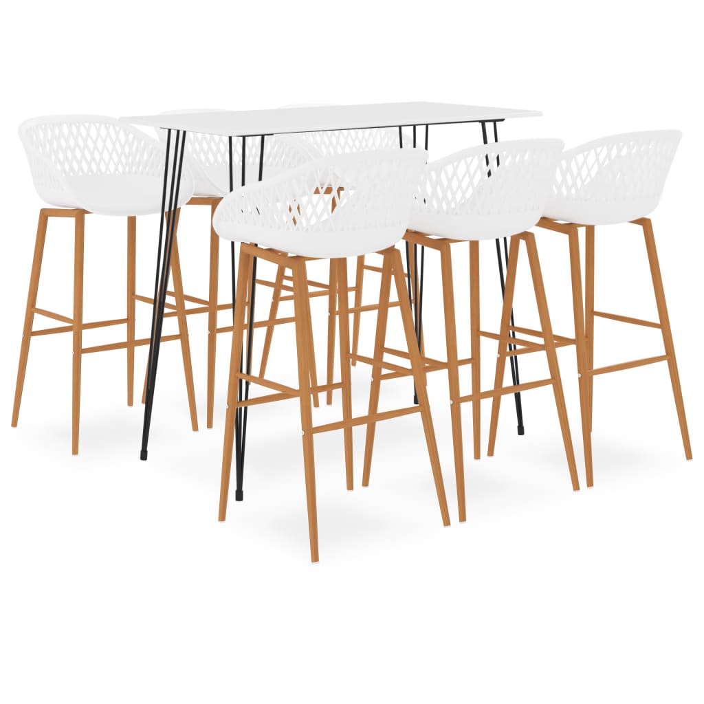 Set mobilier de bar, 7 piese, alb 3057421