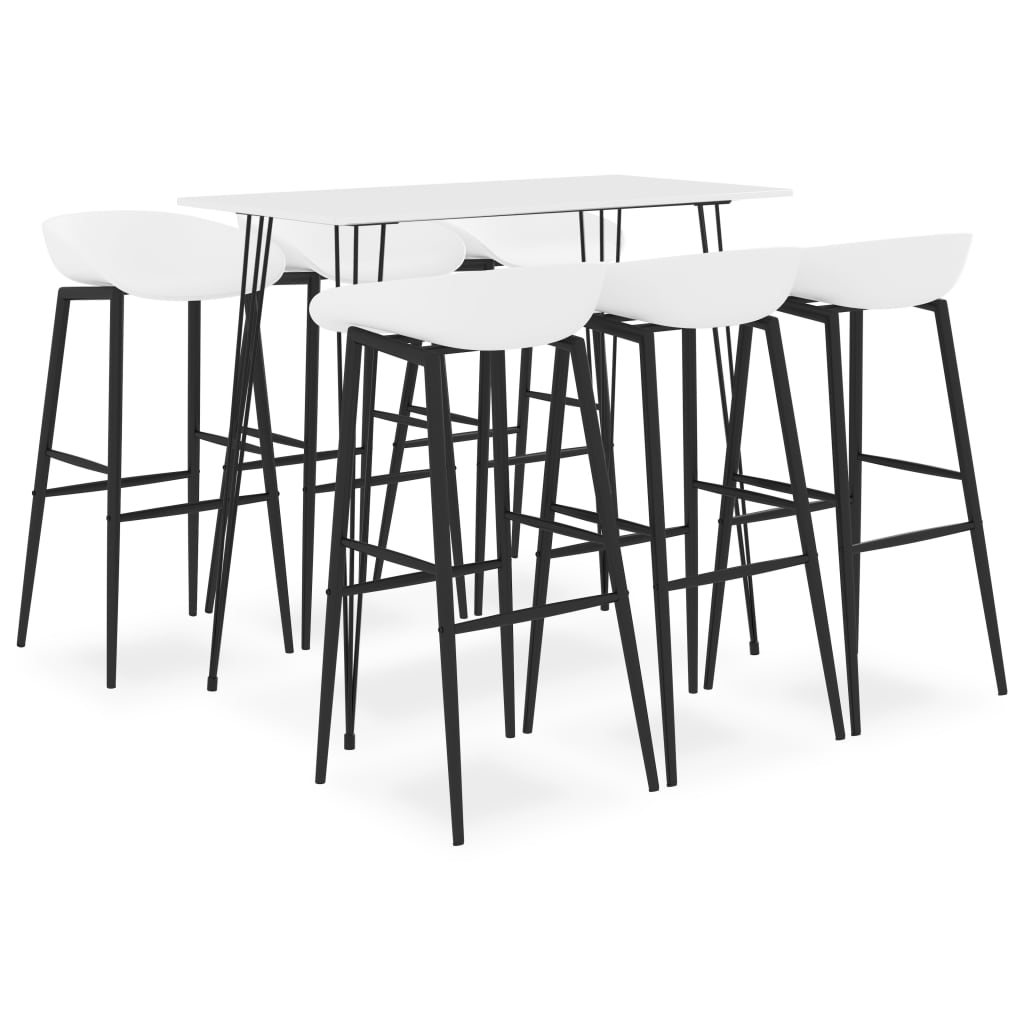 Set mobilier de bar, 7 piese, alb 3057424